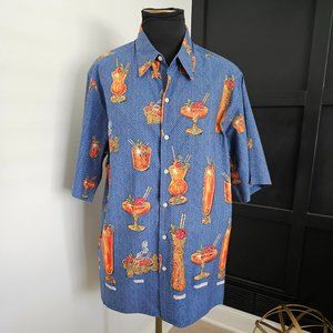 EUC VTG *Reyn Spooner* Men's 100% Cotton Hawaiian Tropical Drinks Shirt L